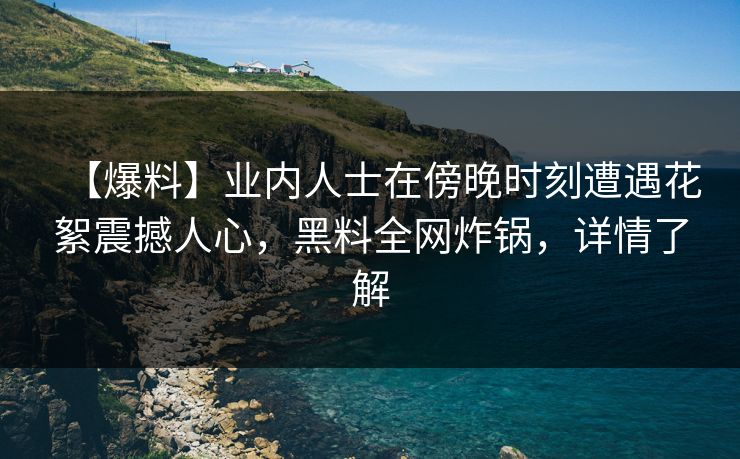 【爆料】业内人士在傍晚时刻遭遇花絮震撼人心，黑料全网炸锅，详情了解